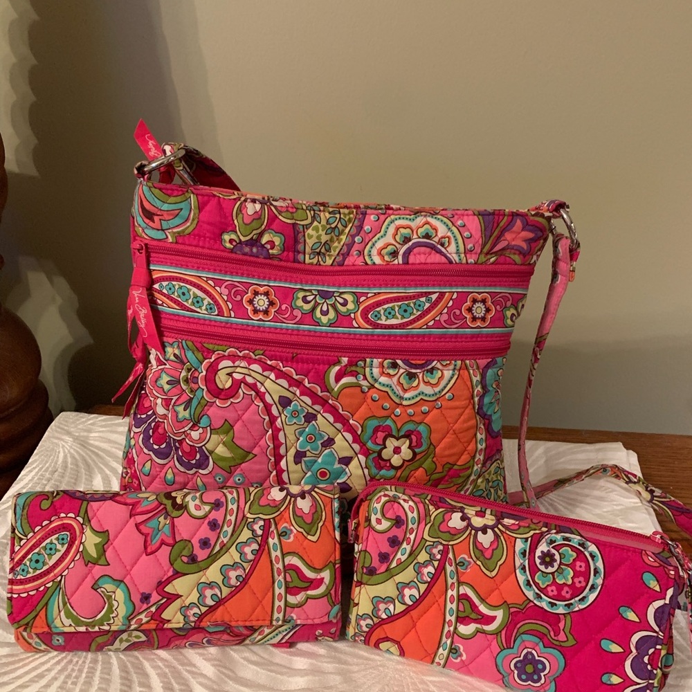 Vera Bradley with matching wallet and wristlet